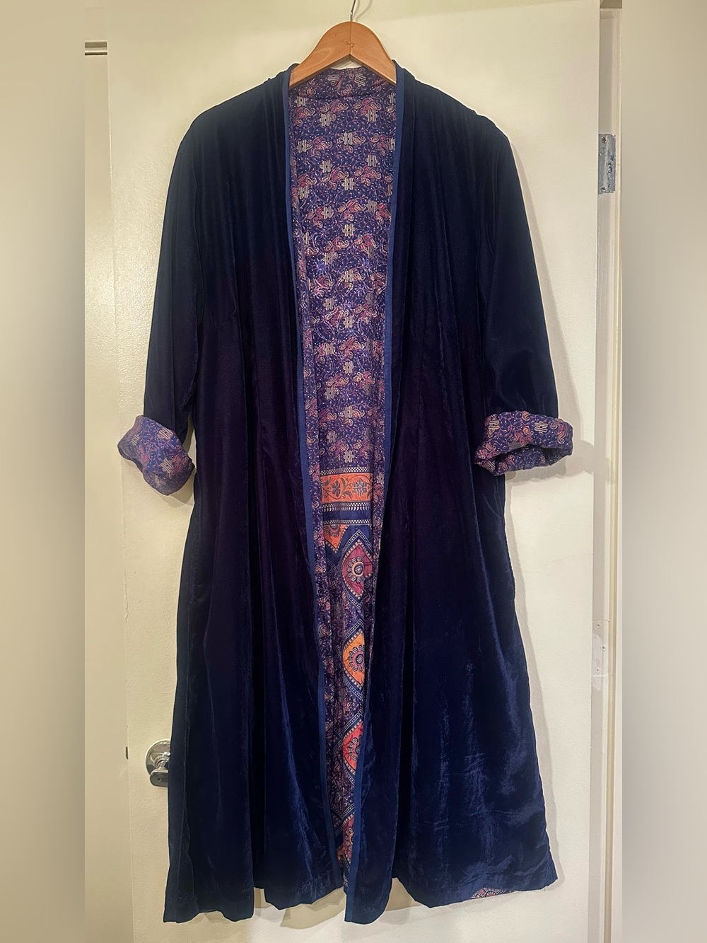 Navy Velvet Duster